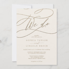 Convite Romântico Dourado | Farinha De Marfim Fazemos Casa