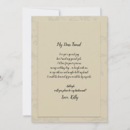 Convite Romântico Elegante moderno será minha dama de honr