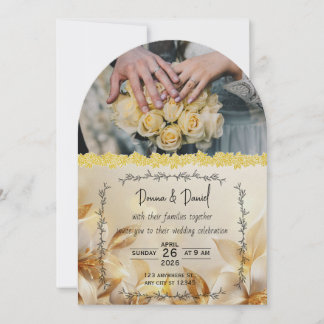 Convite Romântico para Casamento com Design Floral