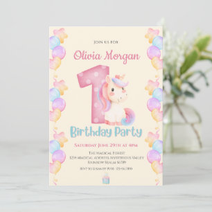 Convite Romântico para primeiro aniversario de Uni