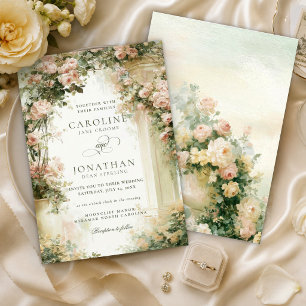 Convite Romântico Solar Floral em Aquarela Inspirado no Es