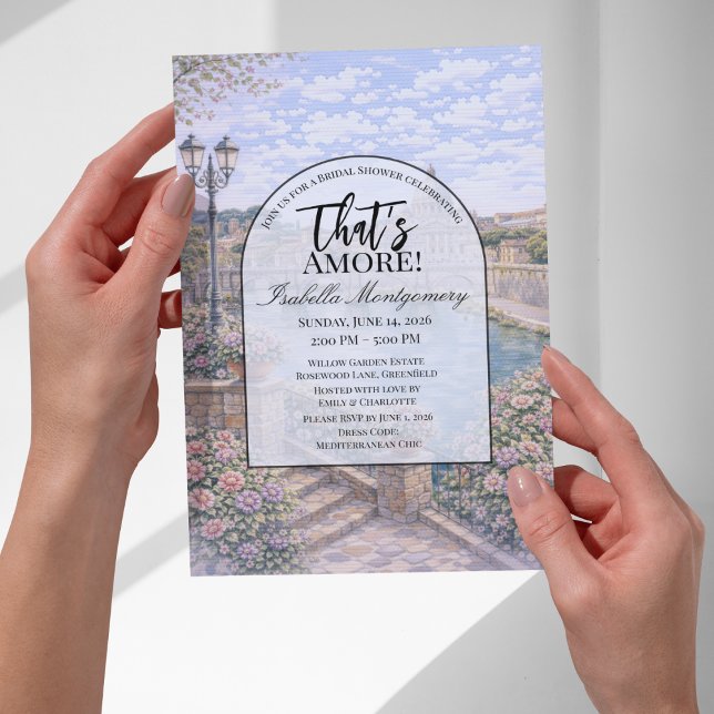 Convite Rome Italian Themed Bridal Shower (Rome Italian Themed Bridal Shower Invitations
)