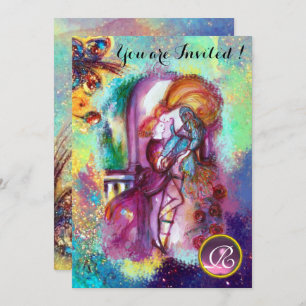 Convite ROMEO E JULIET Floral Blue Sparkles