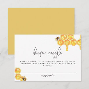 Convite ROMY Rustic Bumble Bee Fralda Raffle