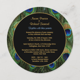 Convite Ronda de Convocação Verde para Casamentos de Pavoc