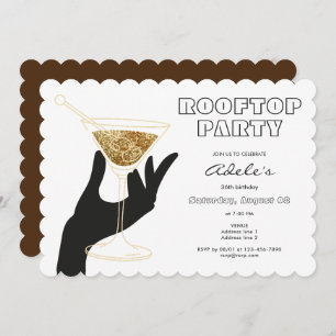 Convite Rooftop Sky Bar Lounge Noite Ouvindo Aniversário