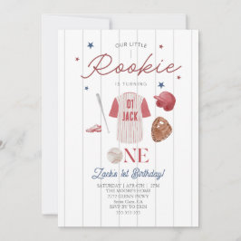 Convite Rookie Baseball Nome personalizado Boys primeiro a