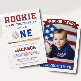 Convite Rookie da Foto de Baseball de primeiro aniversario