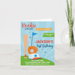 Convite Rookie do Ano do Partido do primeiro aniversario B