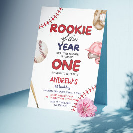 Convite Rookie do Ano do primeiro aniversario Baseball