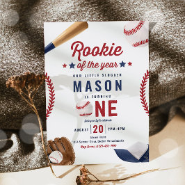 Convite Rookie Do Ano Do primeiro aniversario De Beisebol