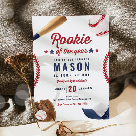 Convite Rookie Do Ano Do primeiro aniversario De Beisebol