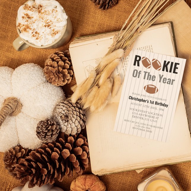 Convite Rookie Do Ano Do primeiro aniversario De Futebol (Criador carregado)