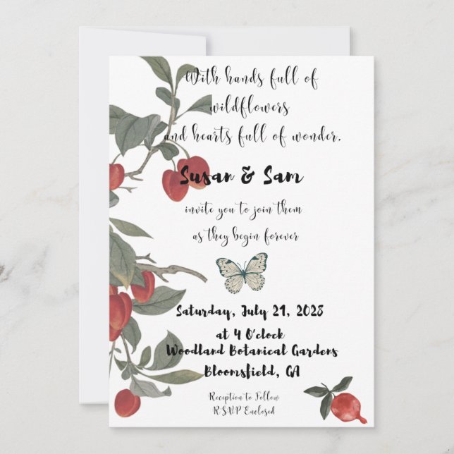 Convite Rooted in Love Collection Wedding Invitation (Frente)