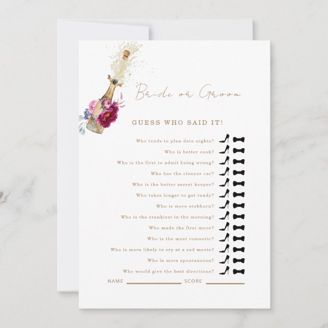 Convite Rosa, Adivinha Floral Que Disse O Jogo Do Chá (Frente)