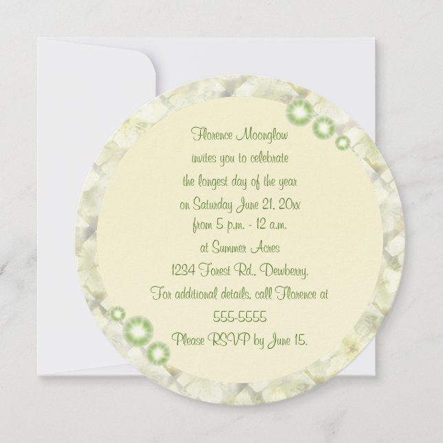 Convite Rosa Amarela em Brambles Summer Solstce Litha (Frente)