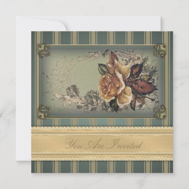 Convite Rosa antigo (azul) (Frente)