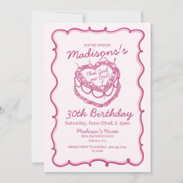 Convite Rosa, Aquela Garota Coqueteira De Coração, Bolo De