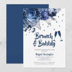 Convite Rosa azul Brunch e Chá de panela embutido