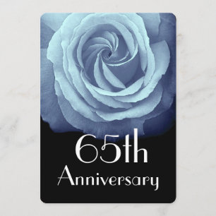 Convite Rosa Azul Céu de Aniversário de Casamento de 65 An