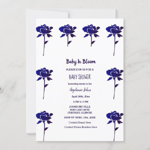 Convite Rosa Azul No Bloom Girl Chá de fraldas 2024