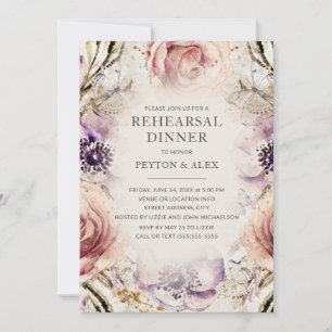 Convite Rosa Bege Floral Borboletas Creme Casamento