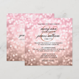 Convite Rosa Blush Pink Bokeh Luzes De Verão Casamento