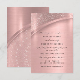 Convite Rosa Blush Spark Glitter Bridal Sweet 16º