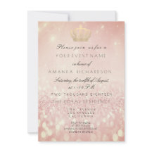 Rosa BlushGlitter Crown Real Glitter 16ª Bridal