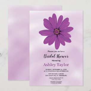 Convite Rosa boho roxo Elegante queda Chá de panela floral