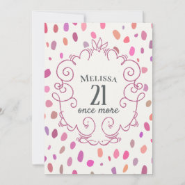 Convite Rosa bonito sobre o aniversário do marco miliário