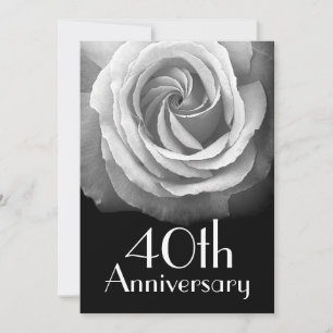 Convite Rosa Branca de Prata de 40 anos