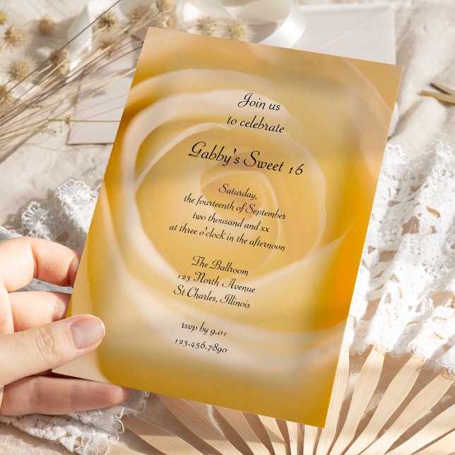 Convite Rosa Branca Doce 16 Festa de aniversário (Criador carregado)