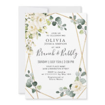 Rosa branca Eucalyptus Greenery Brunch e Bubbles