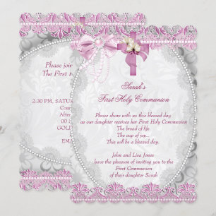 Convite Rosa branco 4 das primeiras meninas transversais