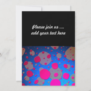 Convite Rosa Brilhante e Arte Moderna Azul