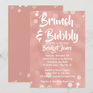 Convite Rosa Brunch e Chá de panela Borracha Dourado