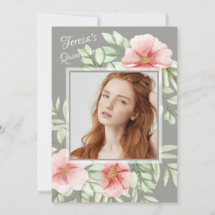 Convite Rosa Canina Foto Quinceañera