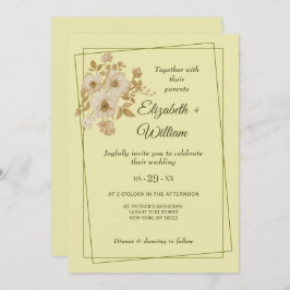 Convite Rosa - Casamento Amarelo Celestial