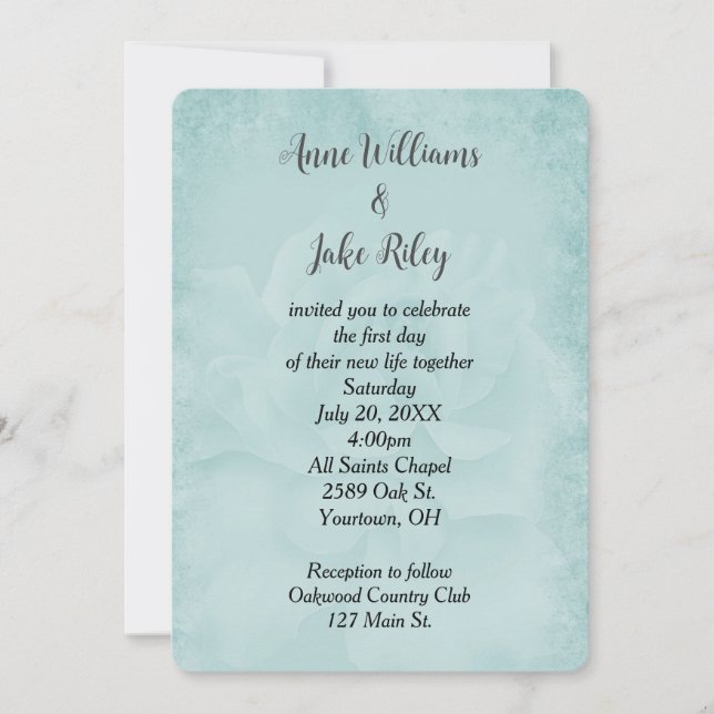 Convite Rosa Casamento Aqua (Frente)