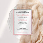 Convite Rosa claro Mitzvah e Retângulo Prateado<br><div class="desc">Este convite do Bat Mitzvah de tendência apresenta brilho falso cintilante em camadas sobre um fundo de cor sólida. Use o formulário modelo para adicionar suas próprias informações. A Ferramenta Design pode ser usada para alterar o estilo,  a cor e o layout da fonte.</div>