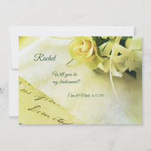 Convite Rosa com fita na escrita manual antiga