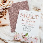 Convite Rosa cor-de-rosa Dourada Brilhante Doce Floral Dez<br><div class="desc">Celebre seu dia especial com nosso Rosa,  Glitter Cor-de-Rosa Dourada,  Doze Convites. Personalize com suas informações de partido para criar um convite gentil que sua família e amigos certamente amarão.</div>