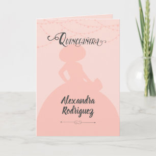 Convite Rosa Corado Silhueta Charro Quinceanera
