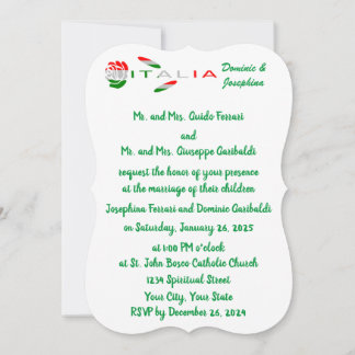 Convite rosa da bandeira italiana Itália