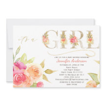 Rosa de Aquarela e Chá de Bebê Dourado