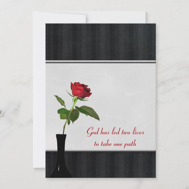 Convite Rosa de Casamento Vermelho (Frente)