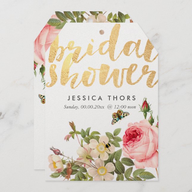 Convite Rosa de Chá de panela de  PixDezines (Frente/Verso)