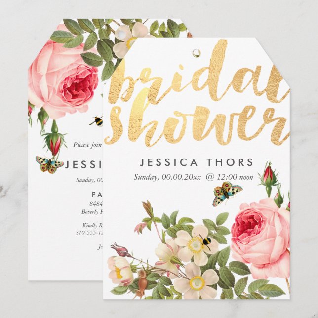 Convite Rosa de Chá de panela de  PixDezines (Frente/Verso)