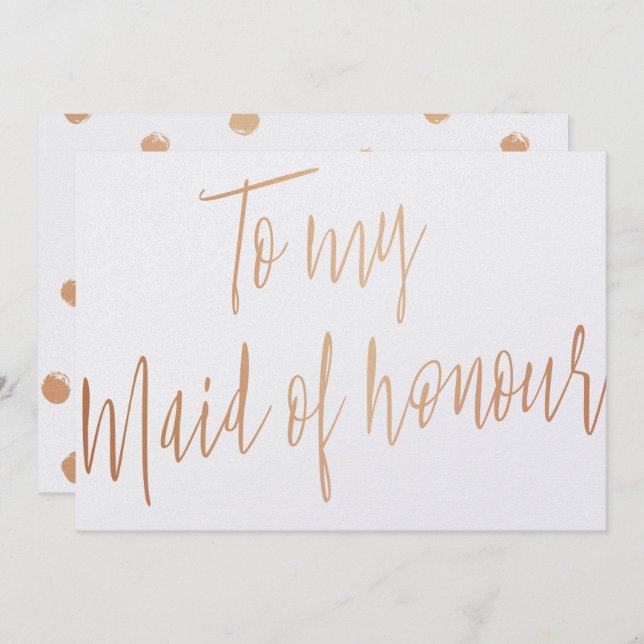 Convite Rosa de Chic Moderno Dourado à minha Madrinha de c (Frente/Verso)